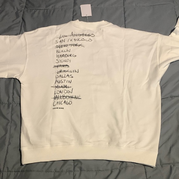 Anine Bing Los Angels Cities White Sweater Woman’s Size Small Medium or Large - Picture 2 of 2